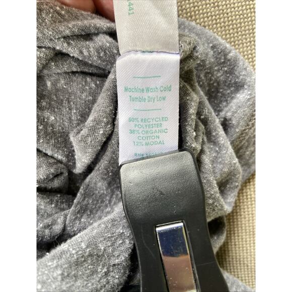 Marine Layer Re Spun Gray Slub Knit Tropical Palm Pocket Tee Tshirt Womens Large - Picture 6 of 6